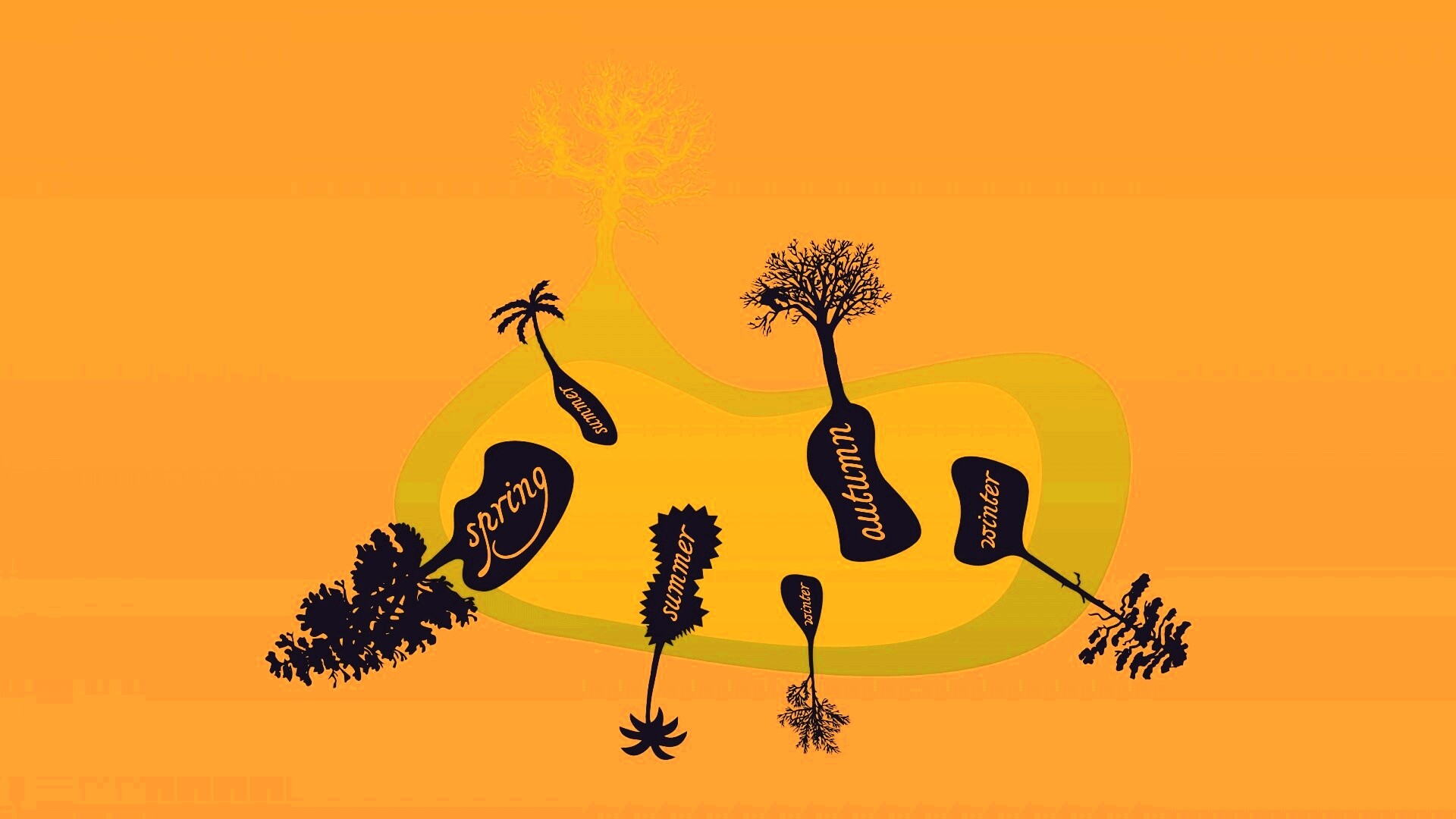 Деревья времен года обои