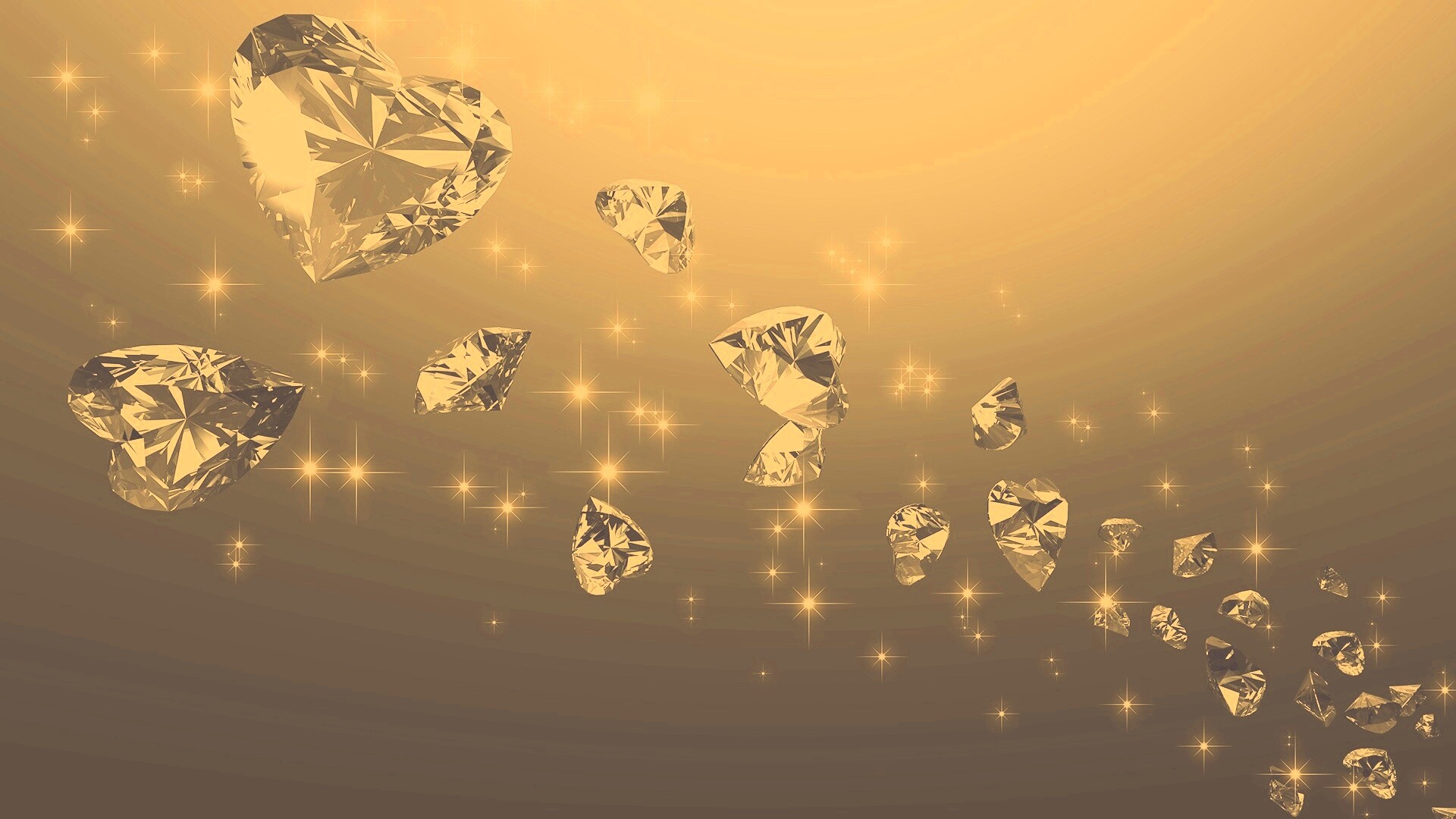 Бриллиантовые сердца обои