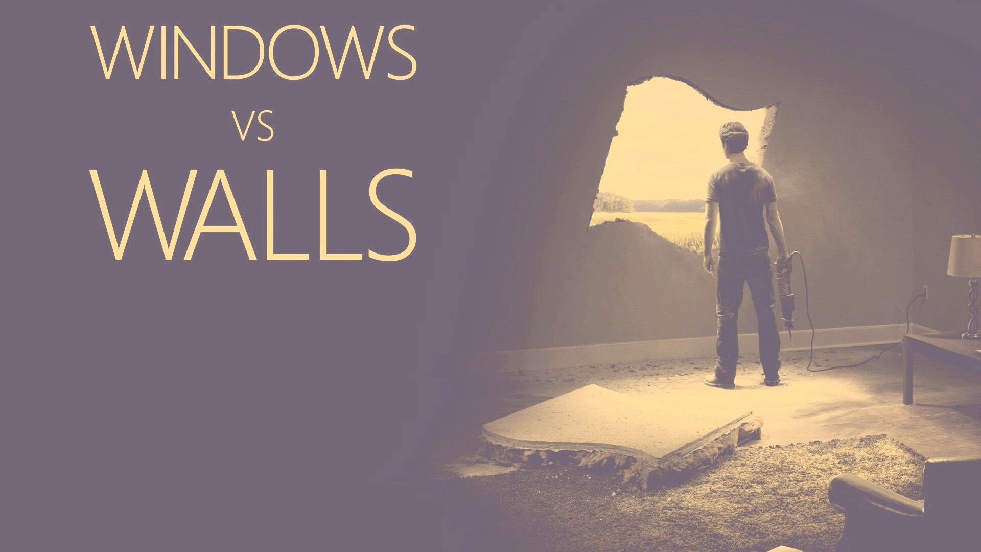 Windows против стен обои