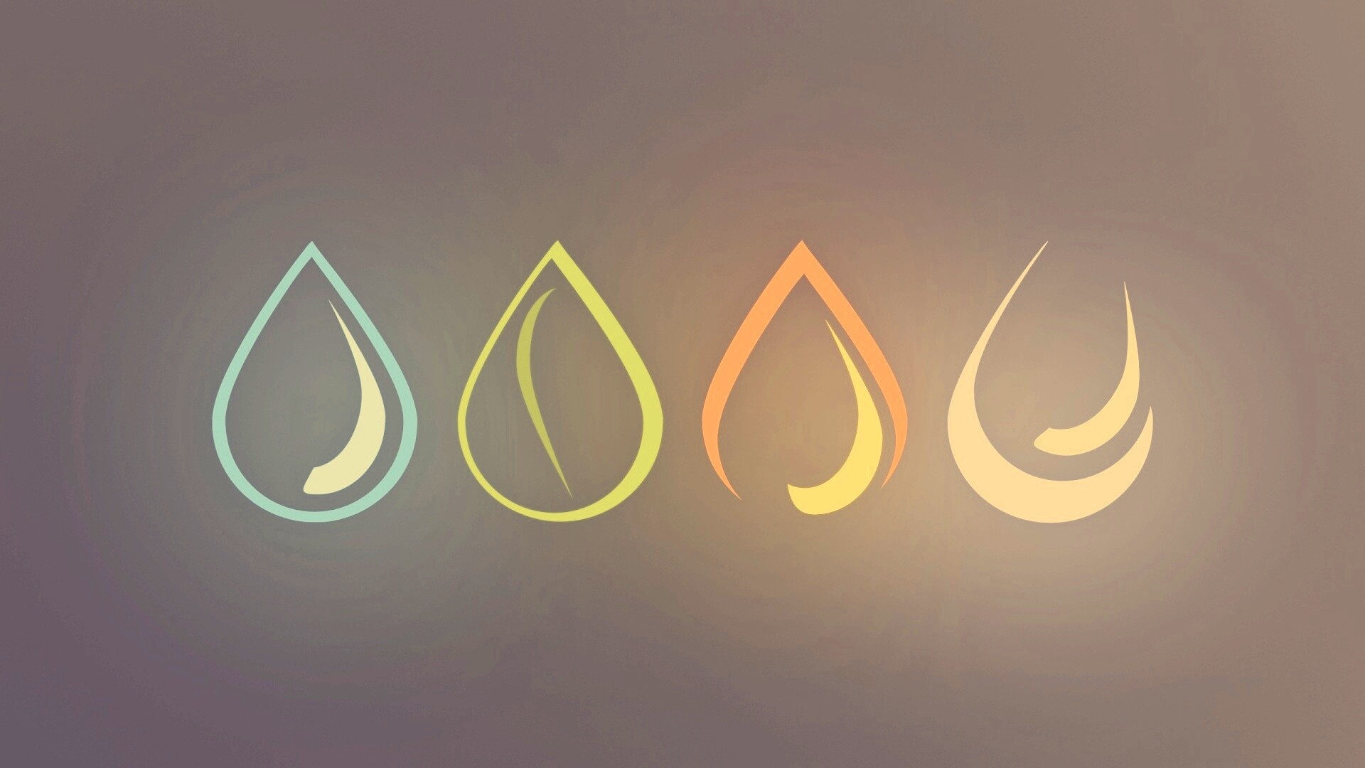 Четыре стихии в каплях обои