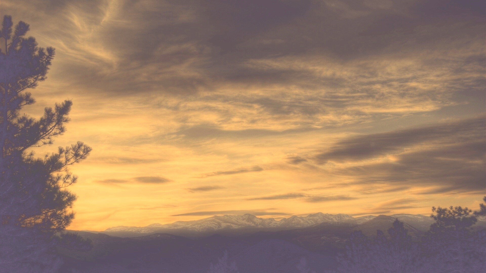 Горный закат обои