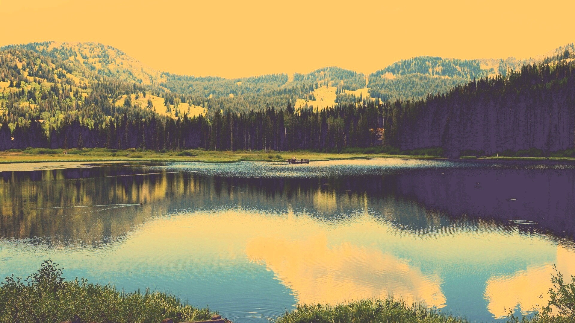 Горное озеро обои