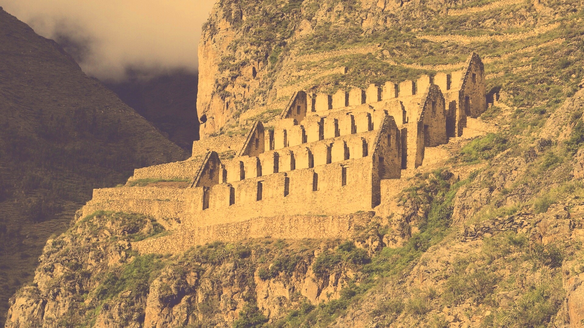 Руины в скалах Перу обои