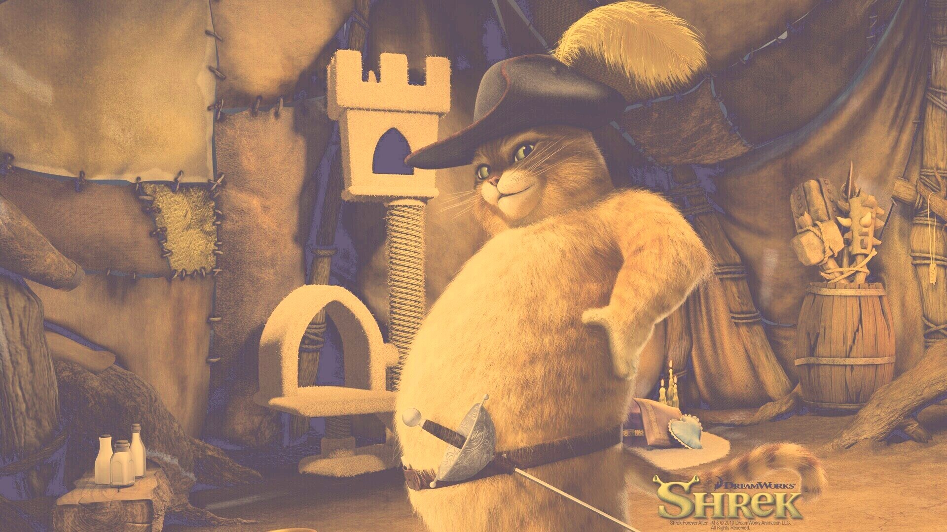 Кот в сапогах из Шрека обои