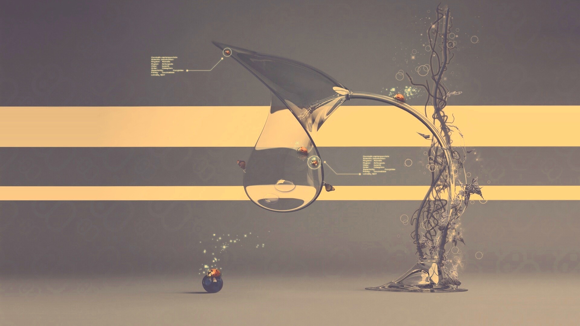 Футуристическая стеклянная лампа обои