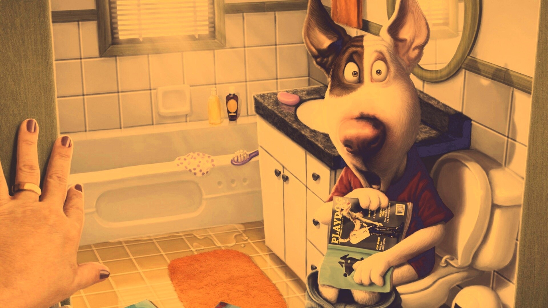 Мастурбирующий пес спалился обои