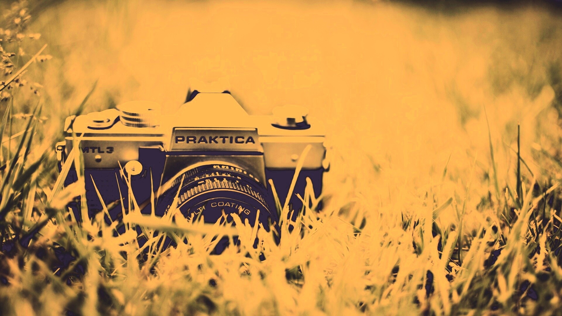 Фотоаппарат Praktica в траве обои
