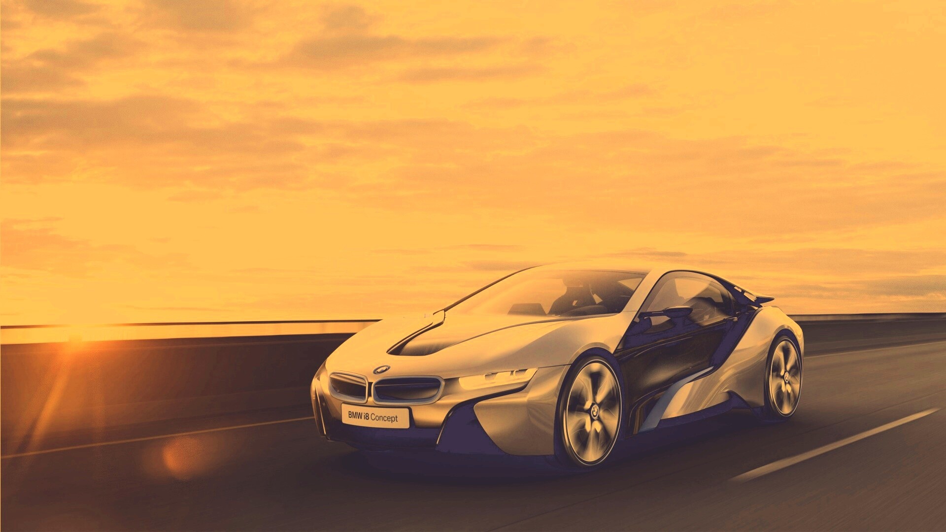 Концепт БМВ на дороге обои