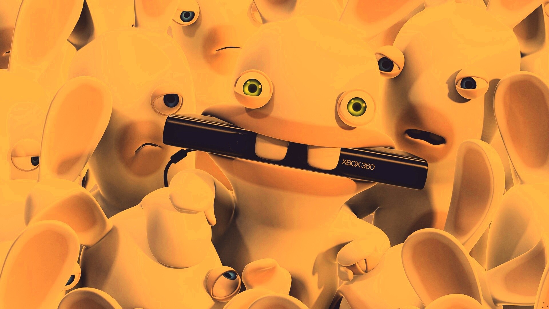 Кролик грызет кинект обои