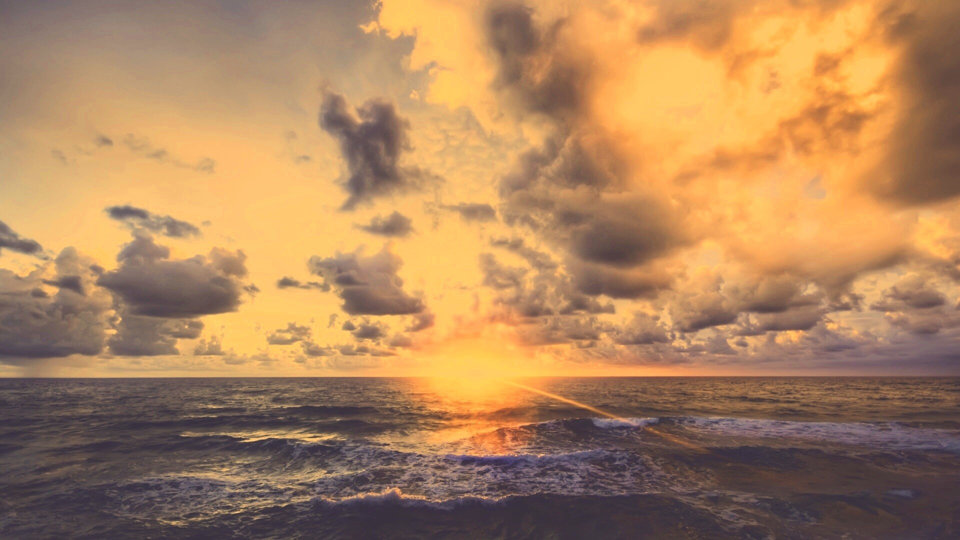 Закат на море обои