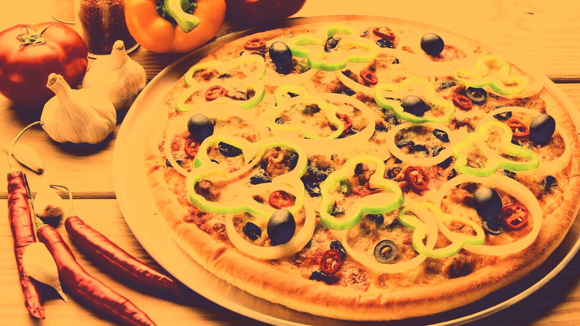 Пицца с паприкой обои