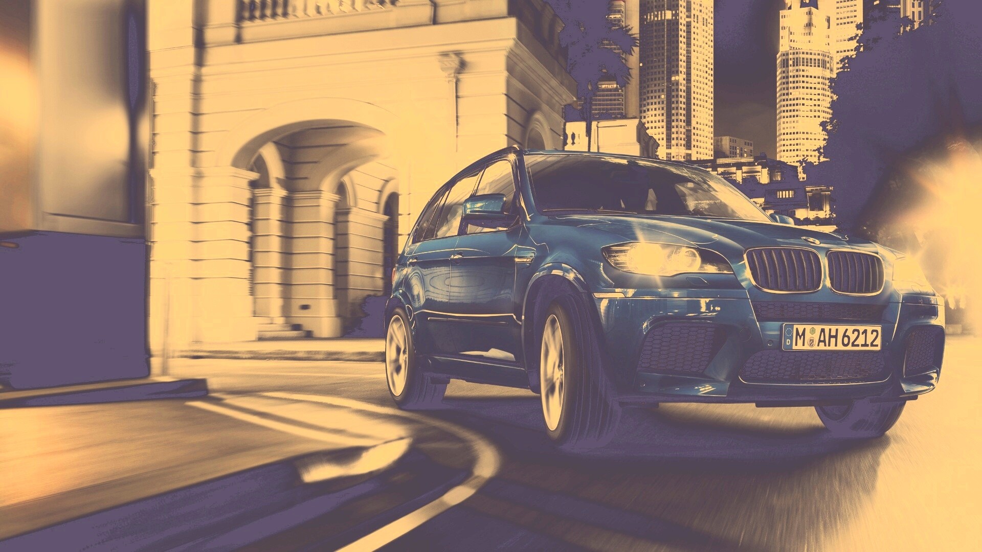 Синий кроссовер BMW обои