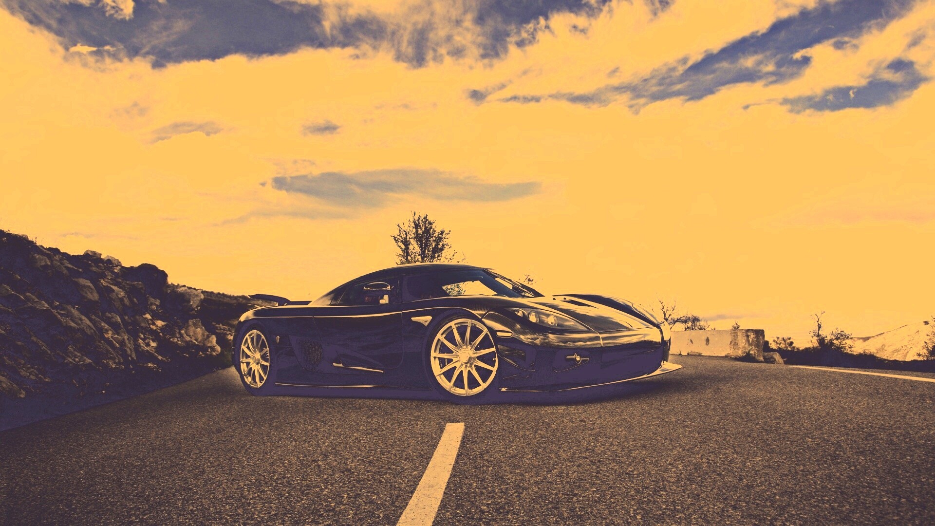 Черный кёнигсег обои