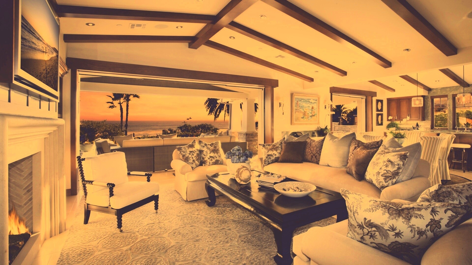 Уютная гостиная обои