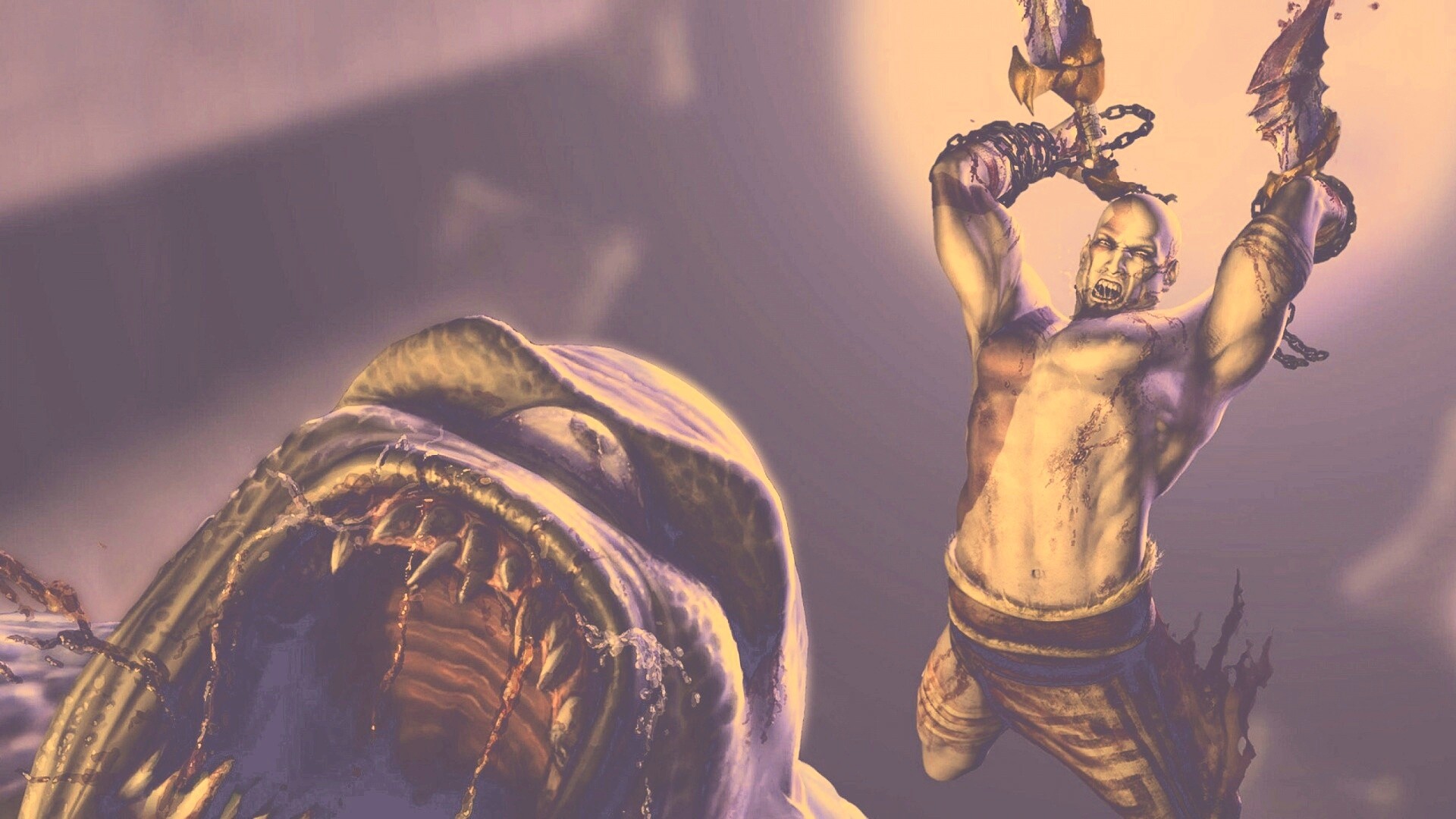 Кратос против монстра обои