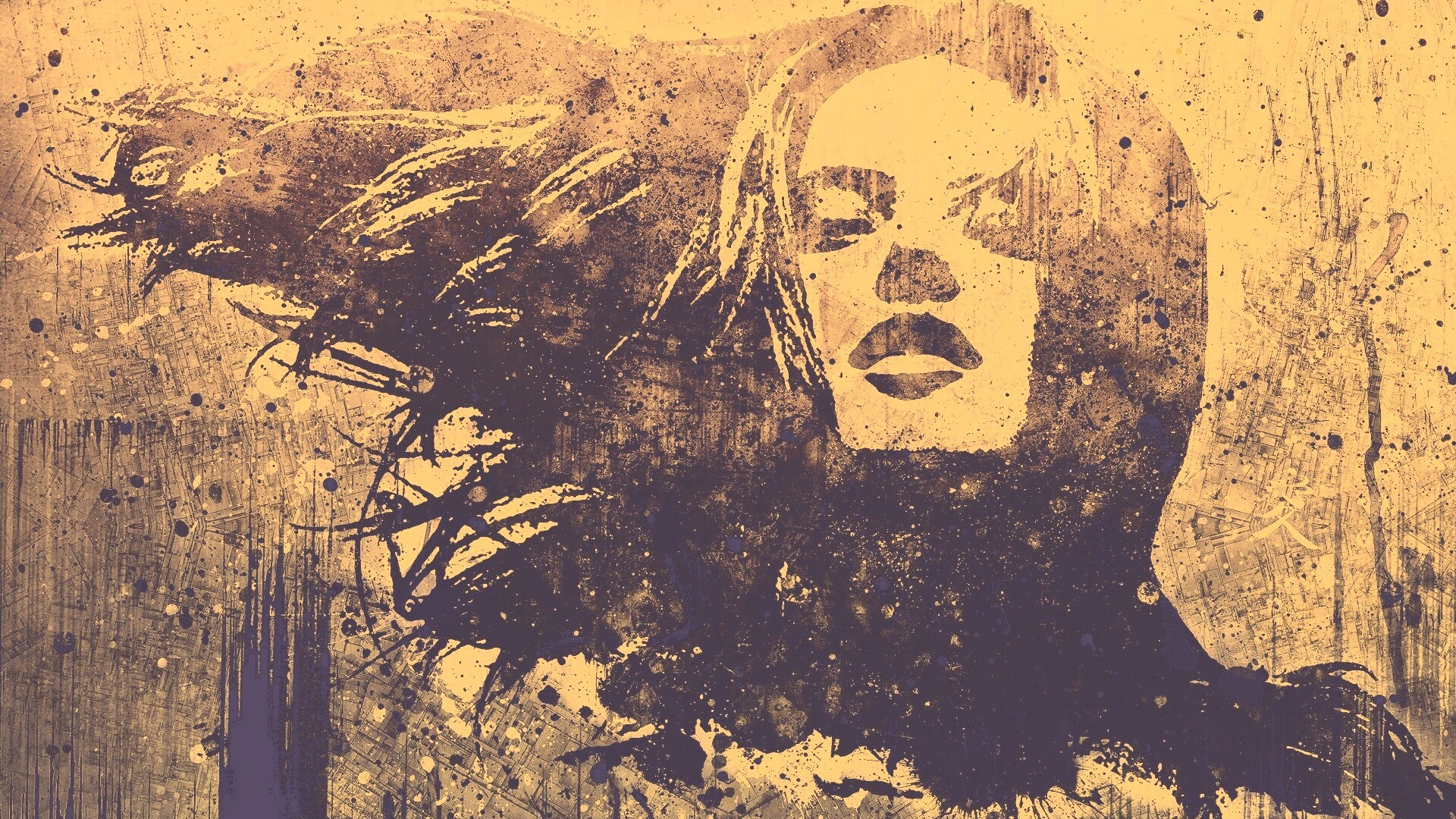 Стильный коллаж с девушкой обои