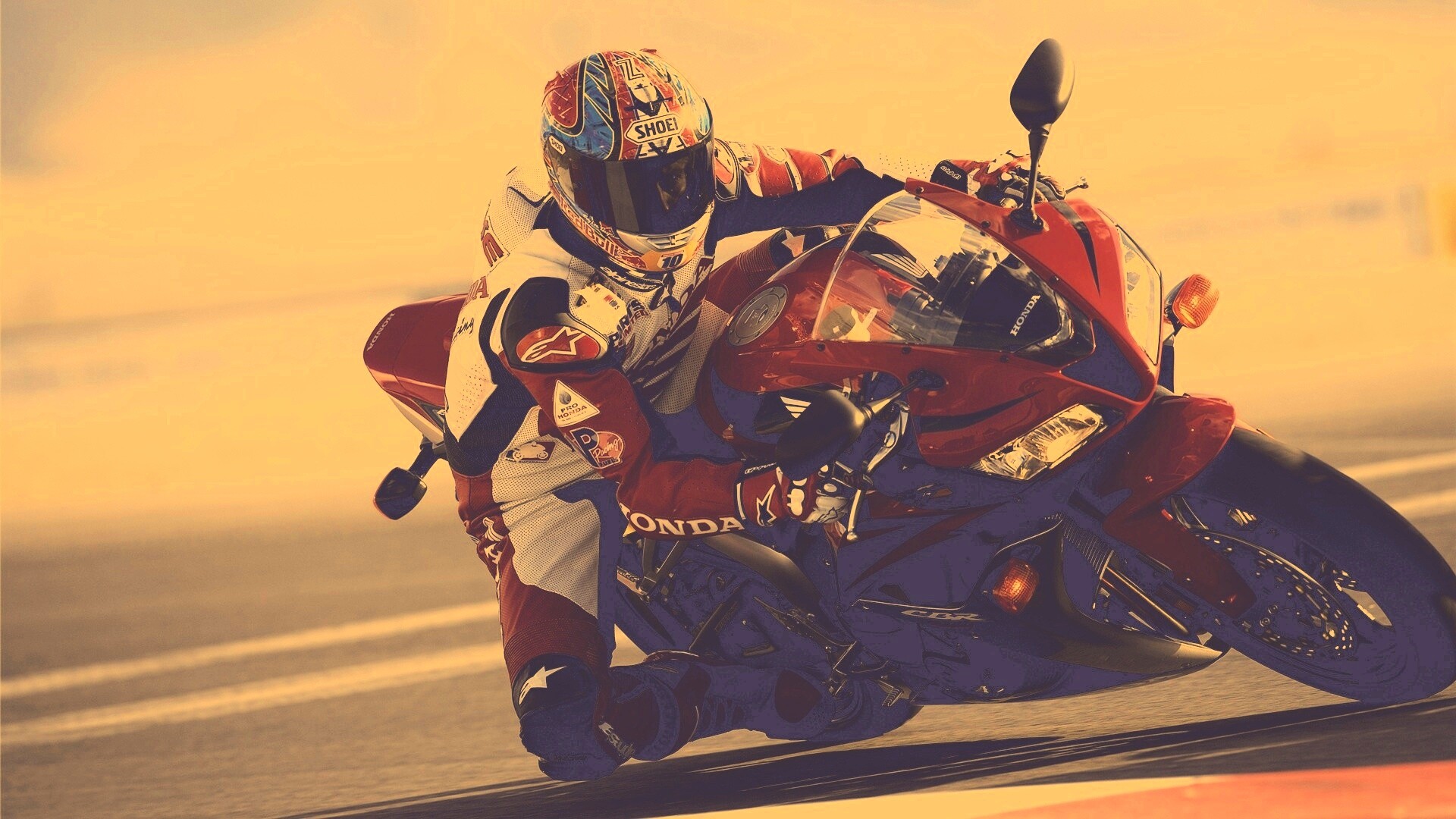 Мотоциклист на Хонде обои