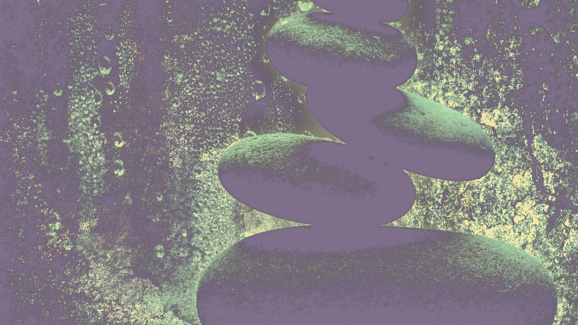 Башня из камней под водой обои