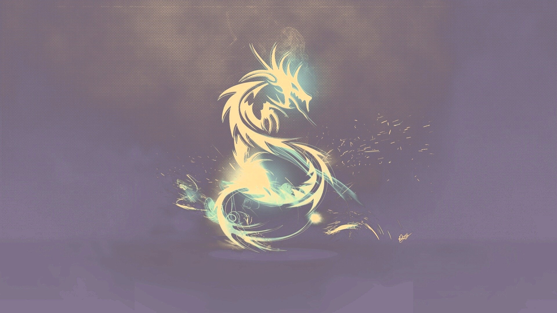 Световой дракон обои