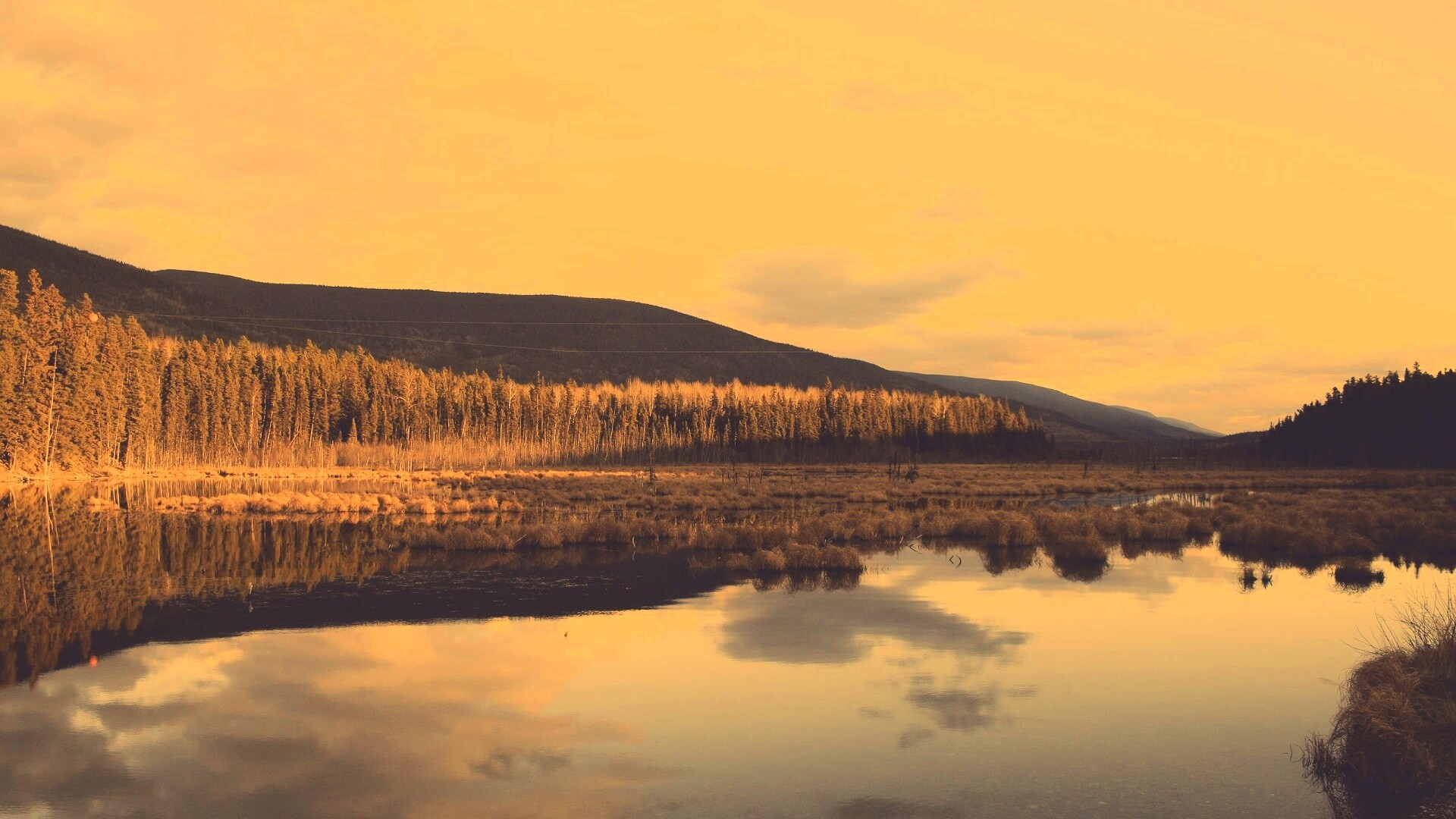 Осеннее озеро обои