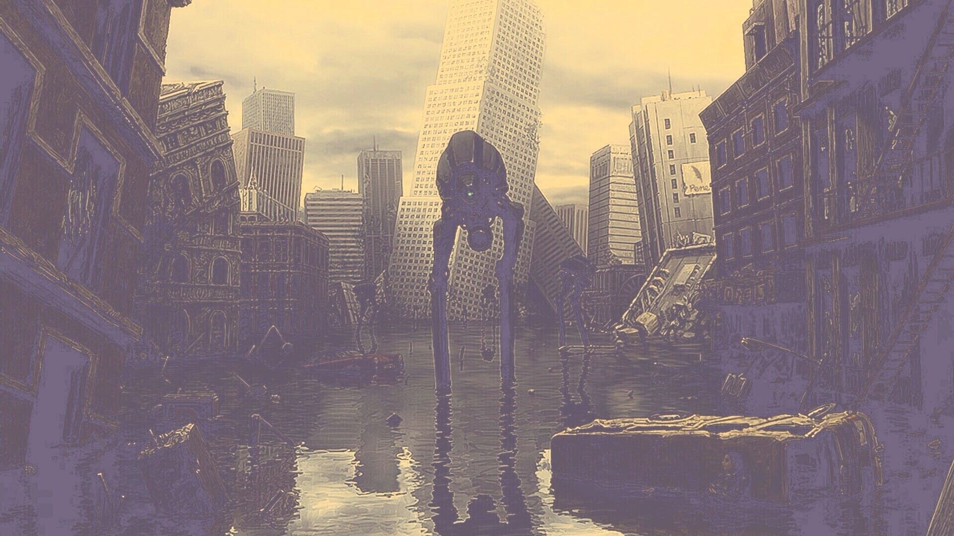 Постапокалиптический город обои