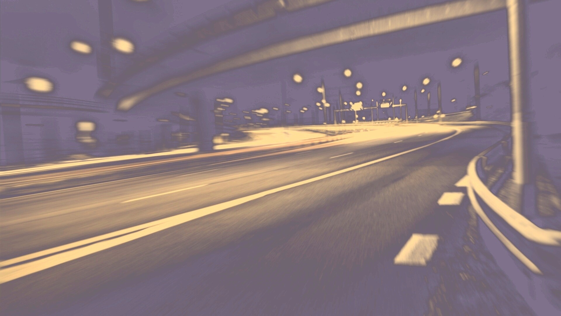 Дорога в ночном городе обои