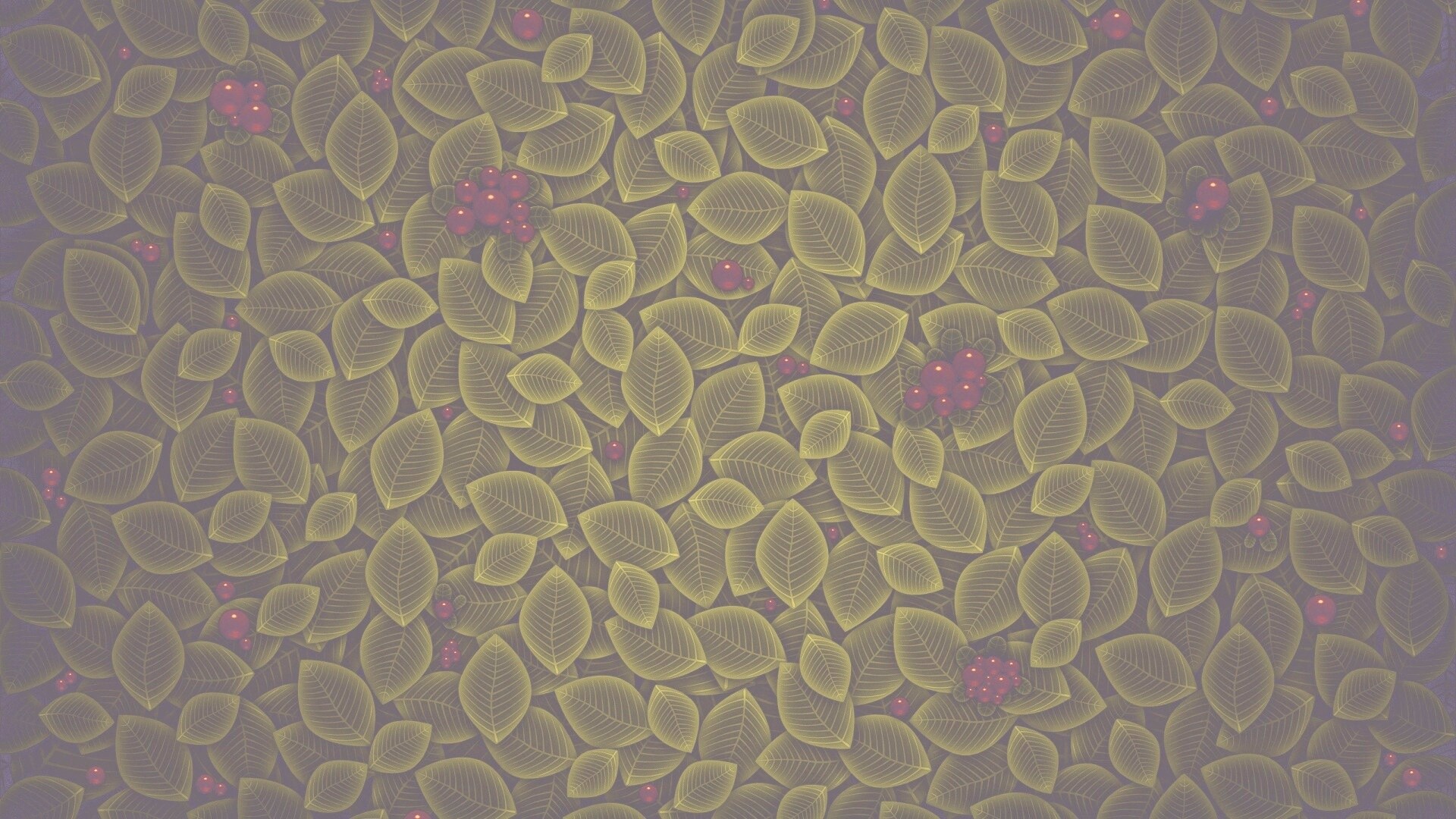 Векторные листья с ягодами обои