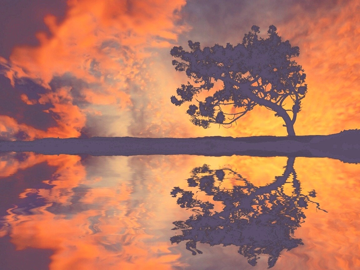 Зеркальное озеро обои