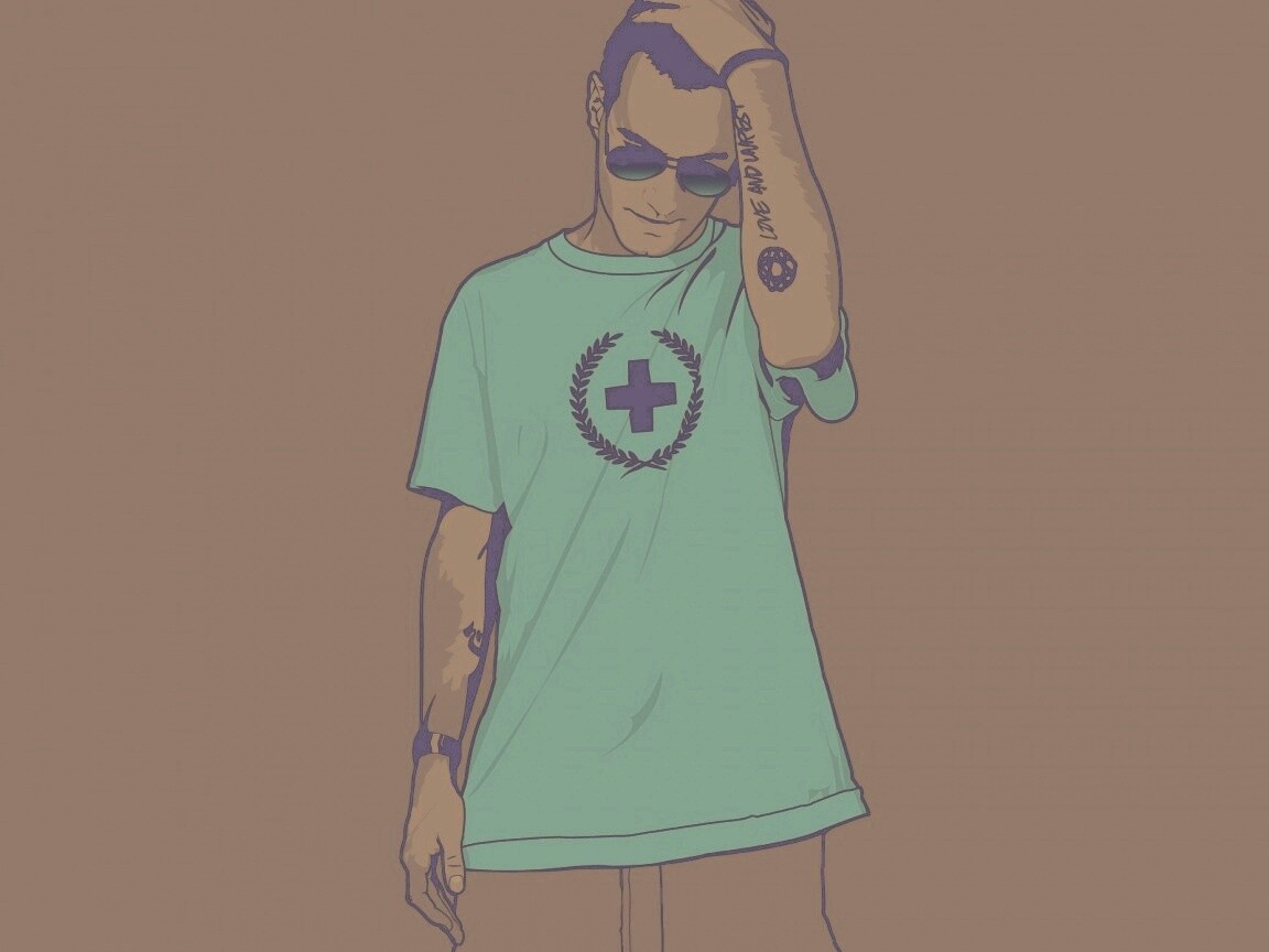 Парень в голубой футболке обои