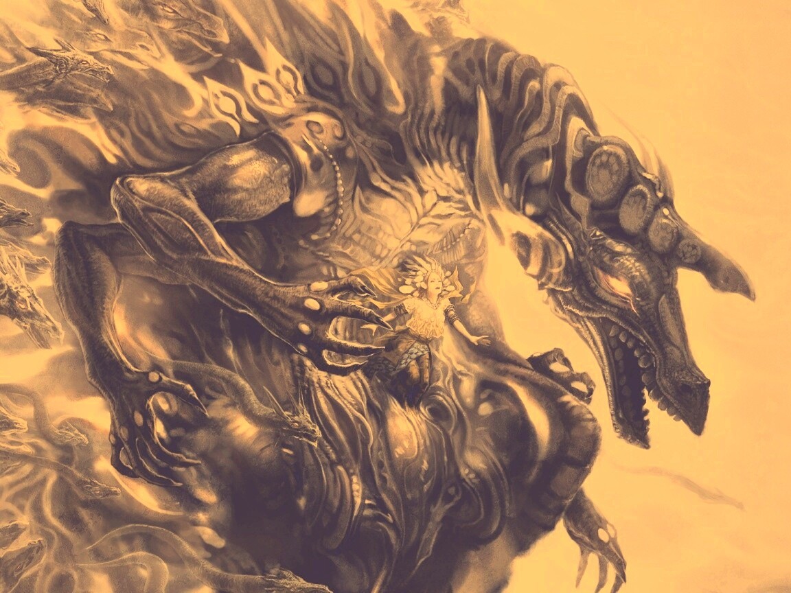 Демон похищающий девушку обои