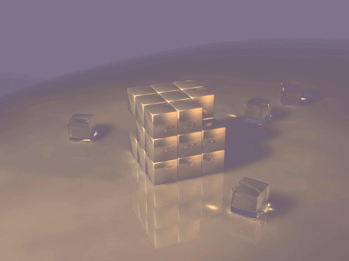 Стеклянный кубик рубика обои