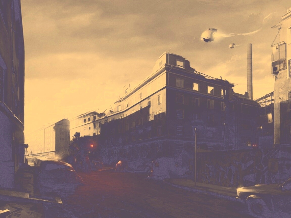 Инопланетяне в трущобах обои