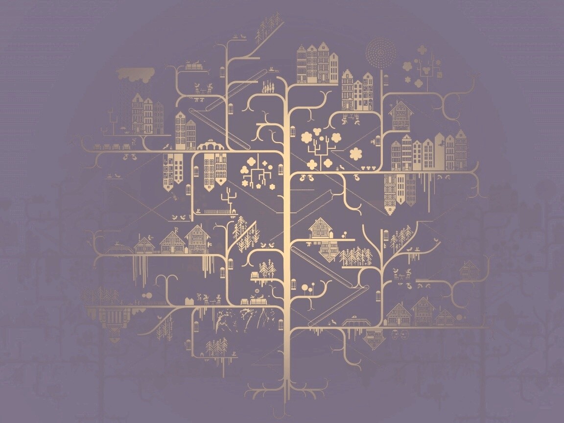 Древовидный город обои