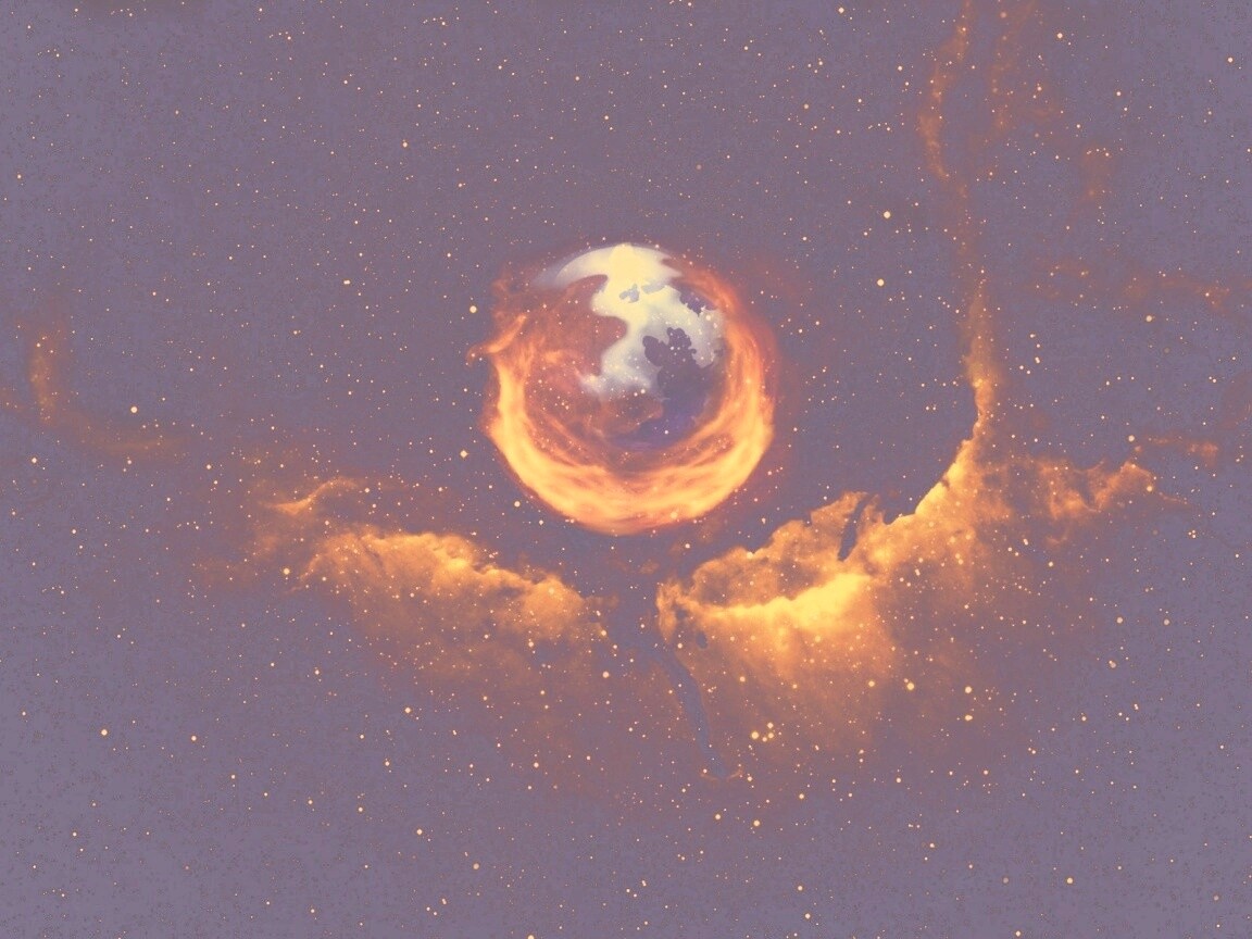 Firefox в космосе обои