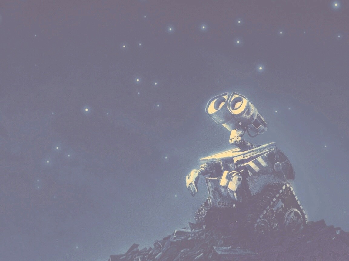 Валли смотрит на звезды обои