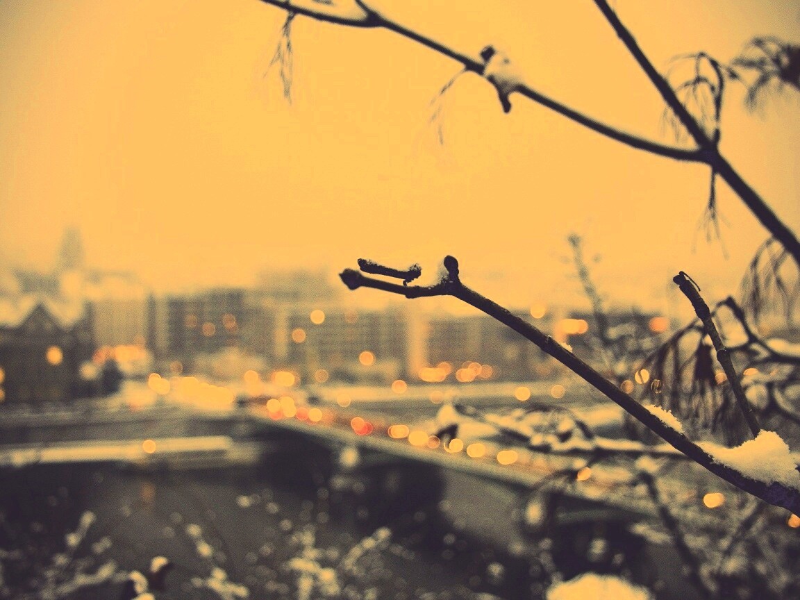 Зима в городе обои