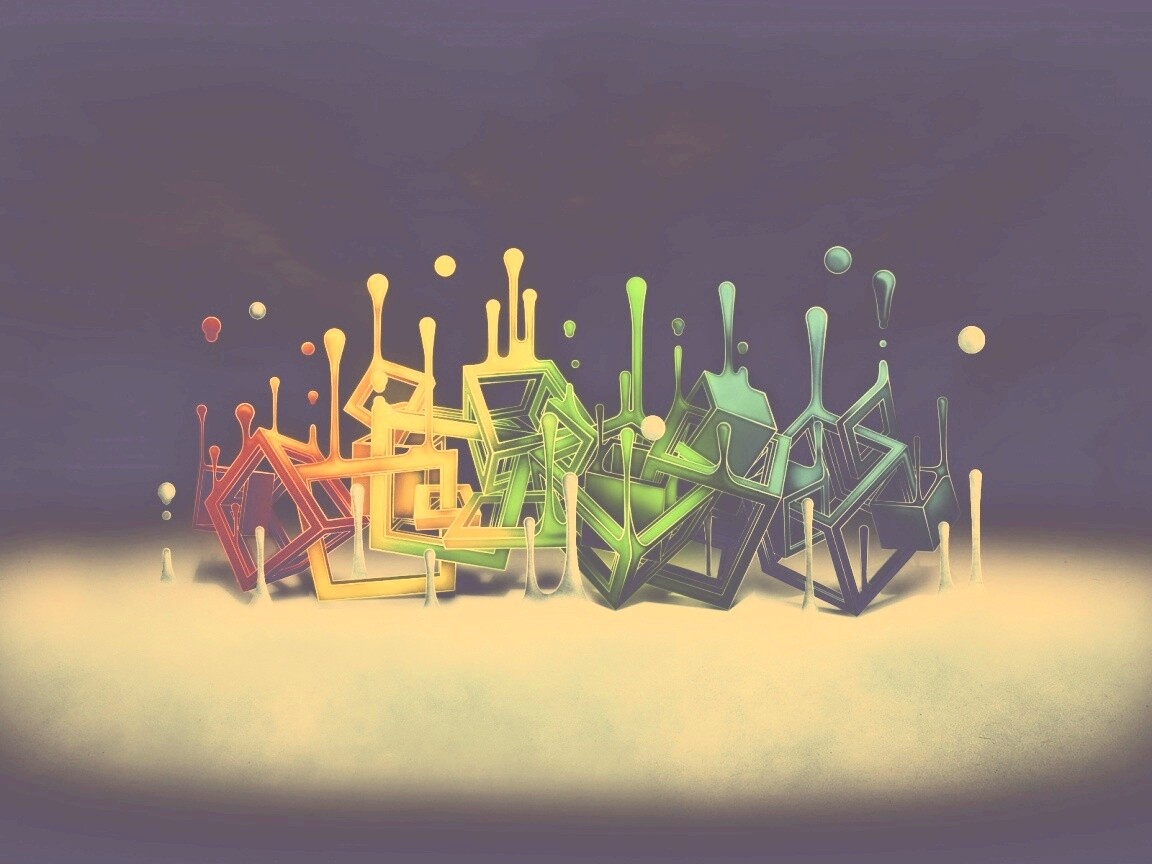 Цветные переплетающиеся кубы обои