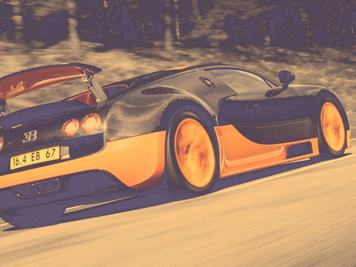 Оранжево-черный Бугатти обои