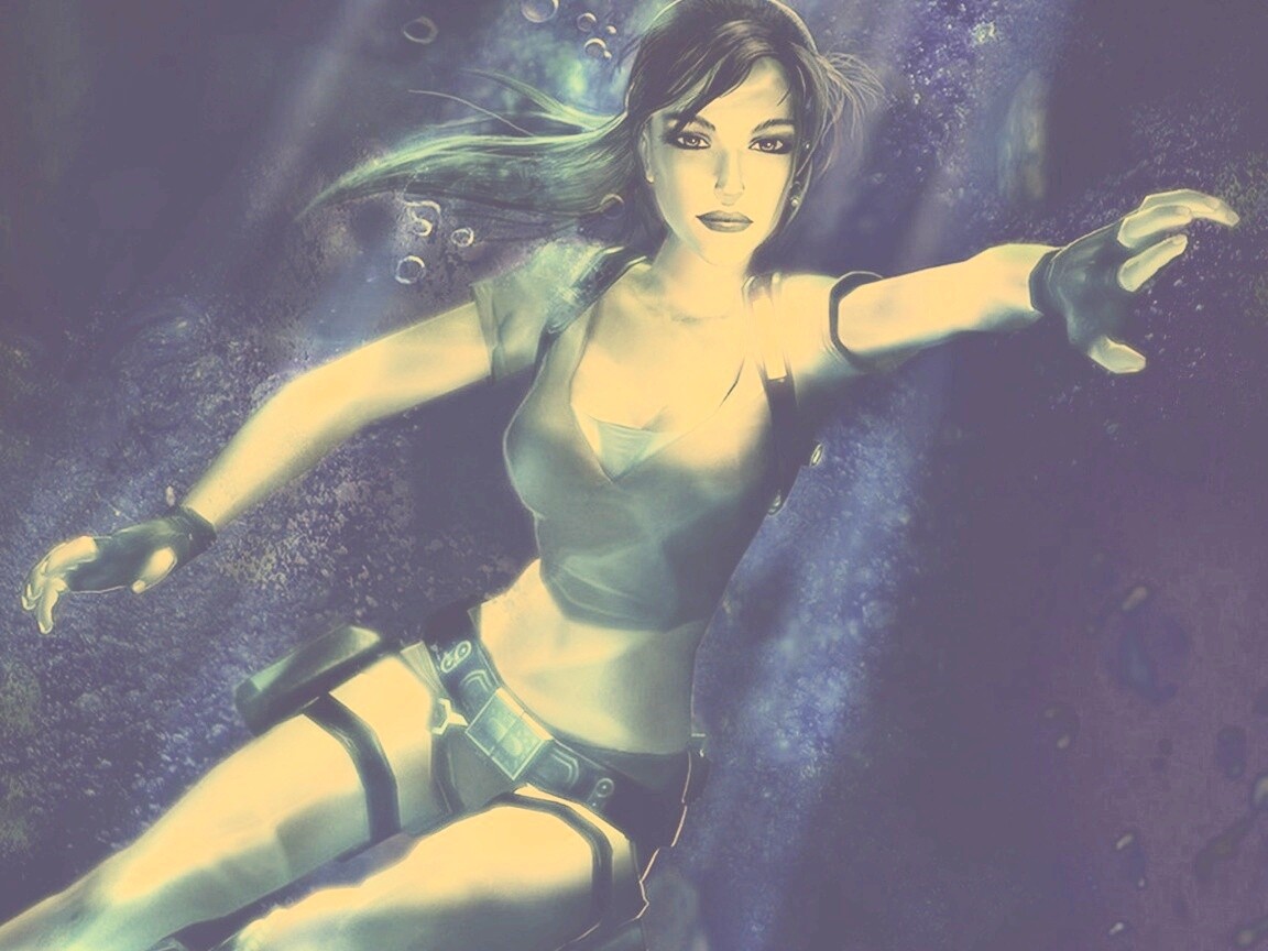 Лара под водой обои