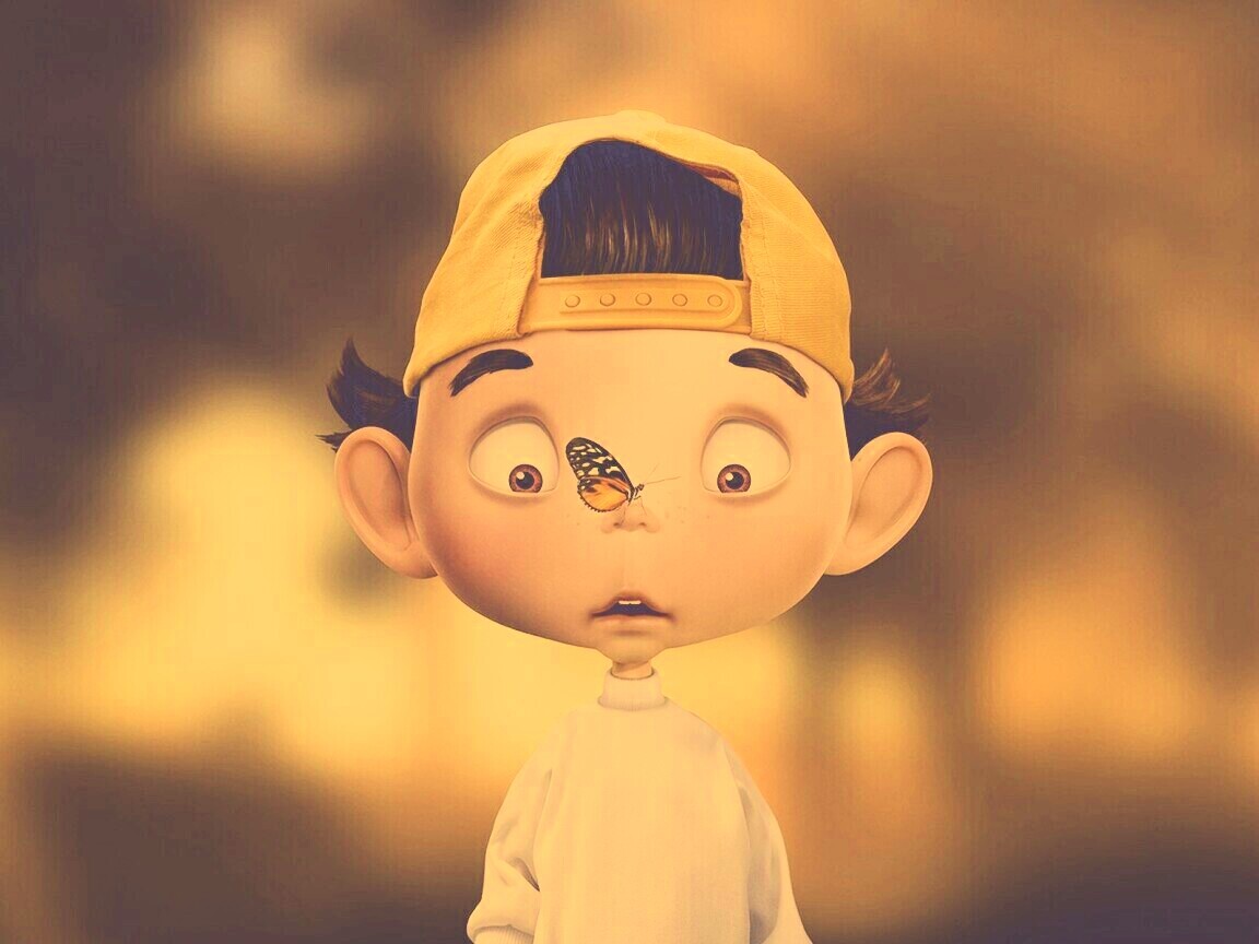 Бабочка на носу обои