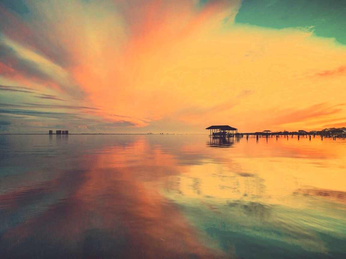 Прекрасный океанский закат обои