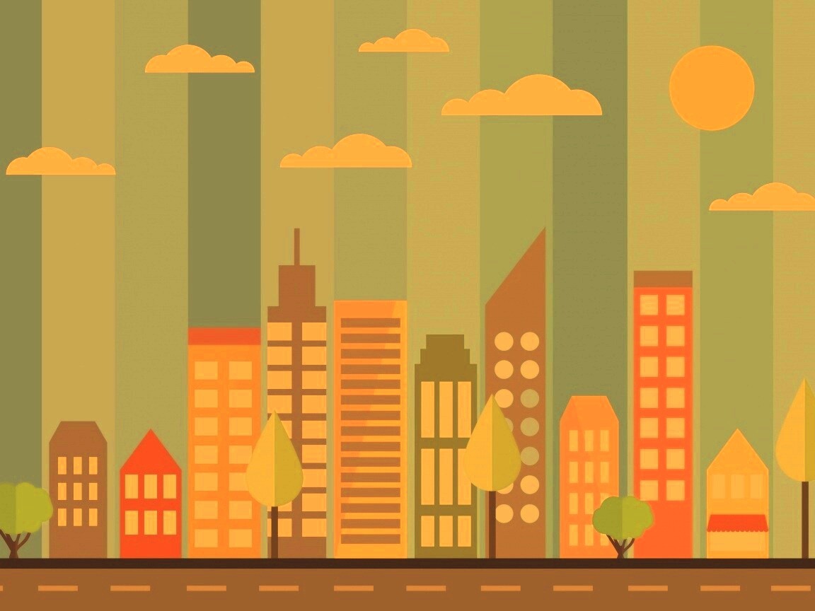 Векторный рисунок города обои