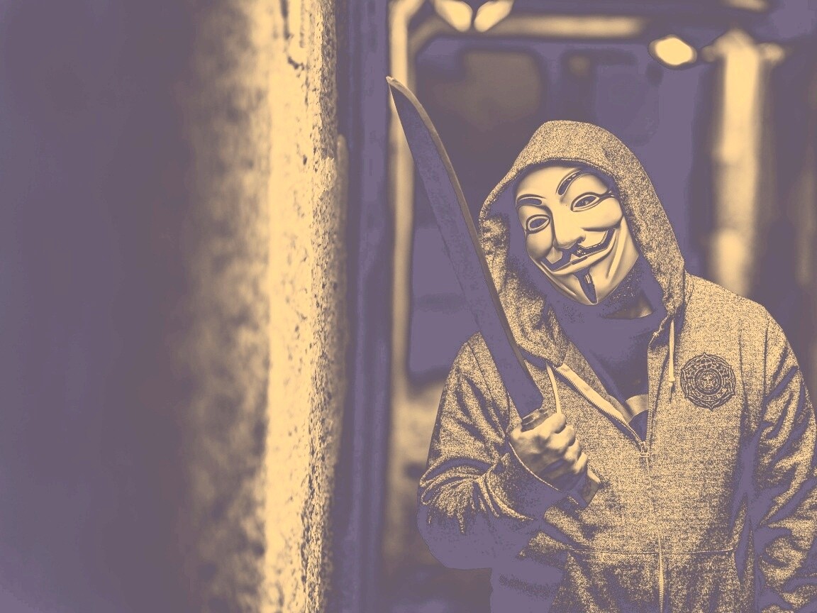 Человек в маске анонимуса обои