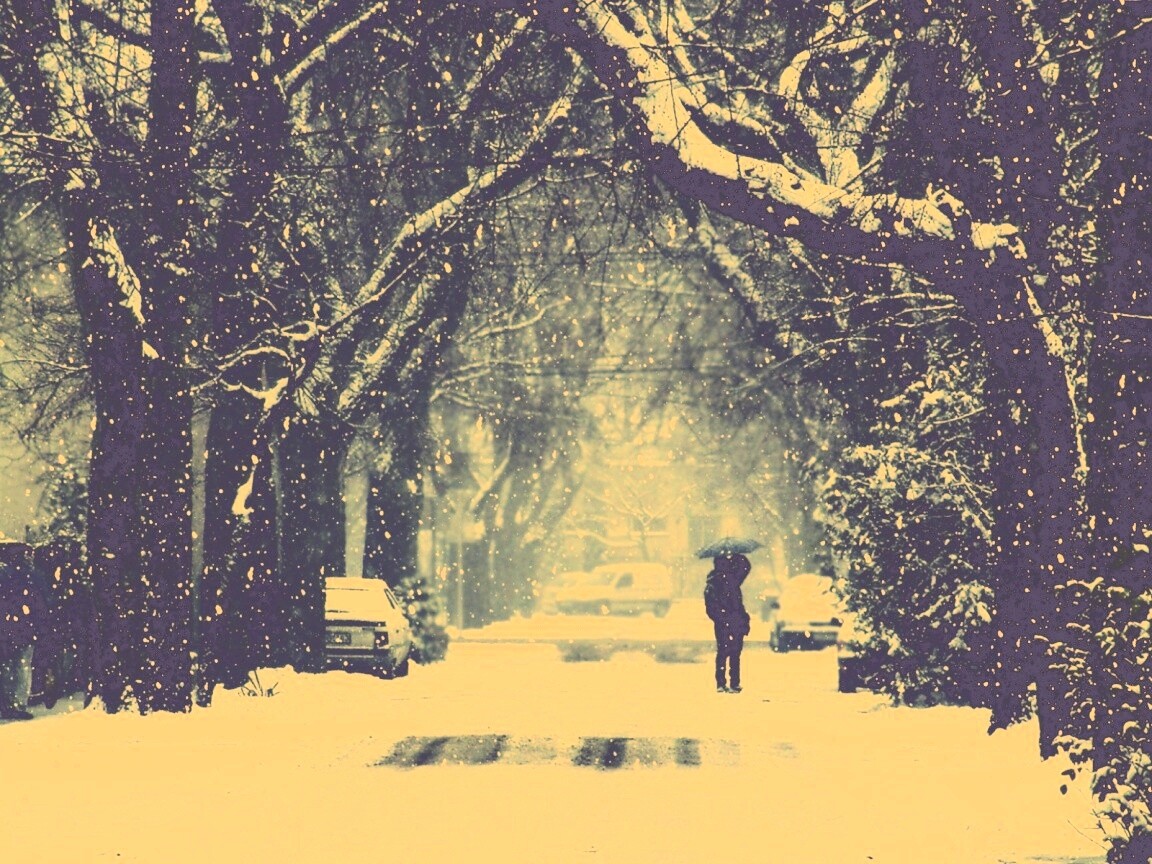 Зимняя улица обои