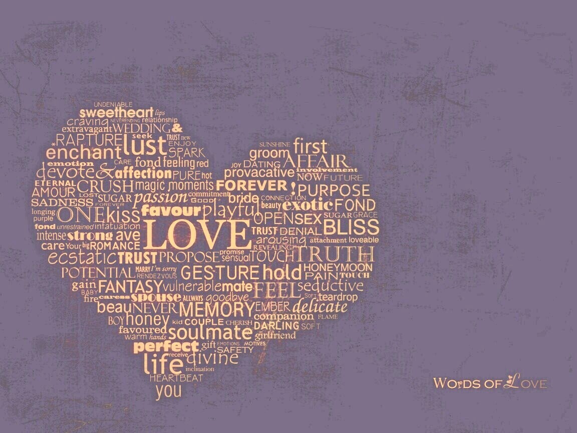 Слова любви обои