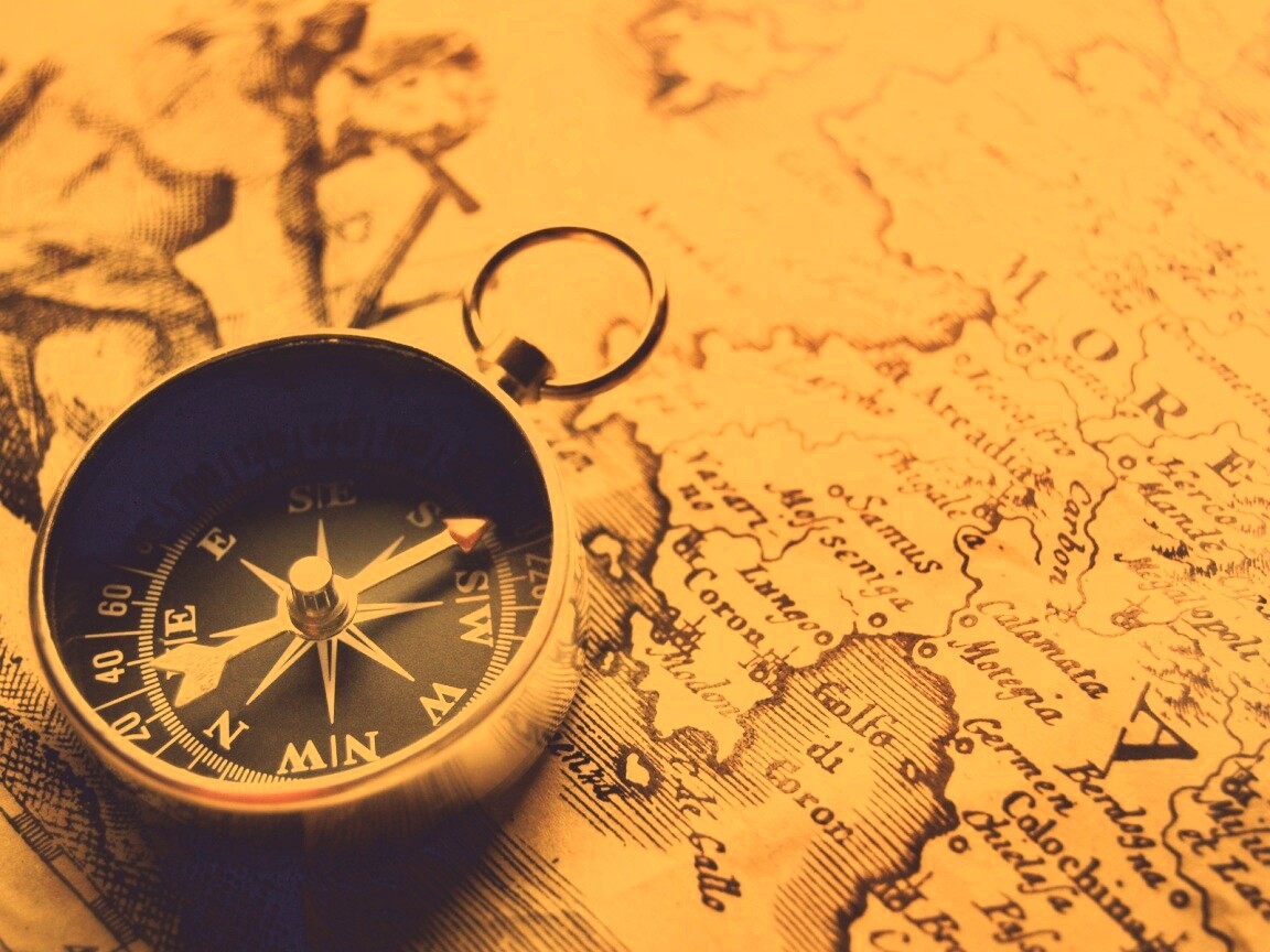 Компас и карта обои