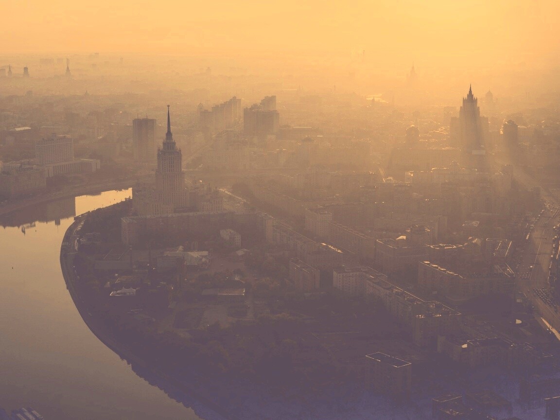 Москва в тумане обои