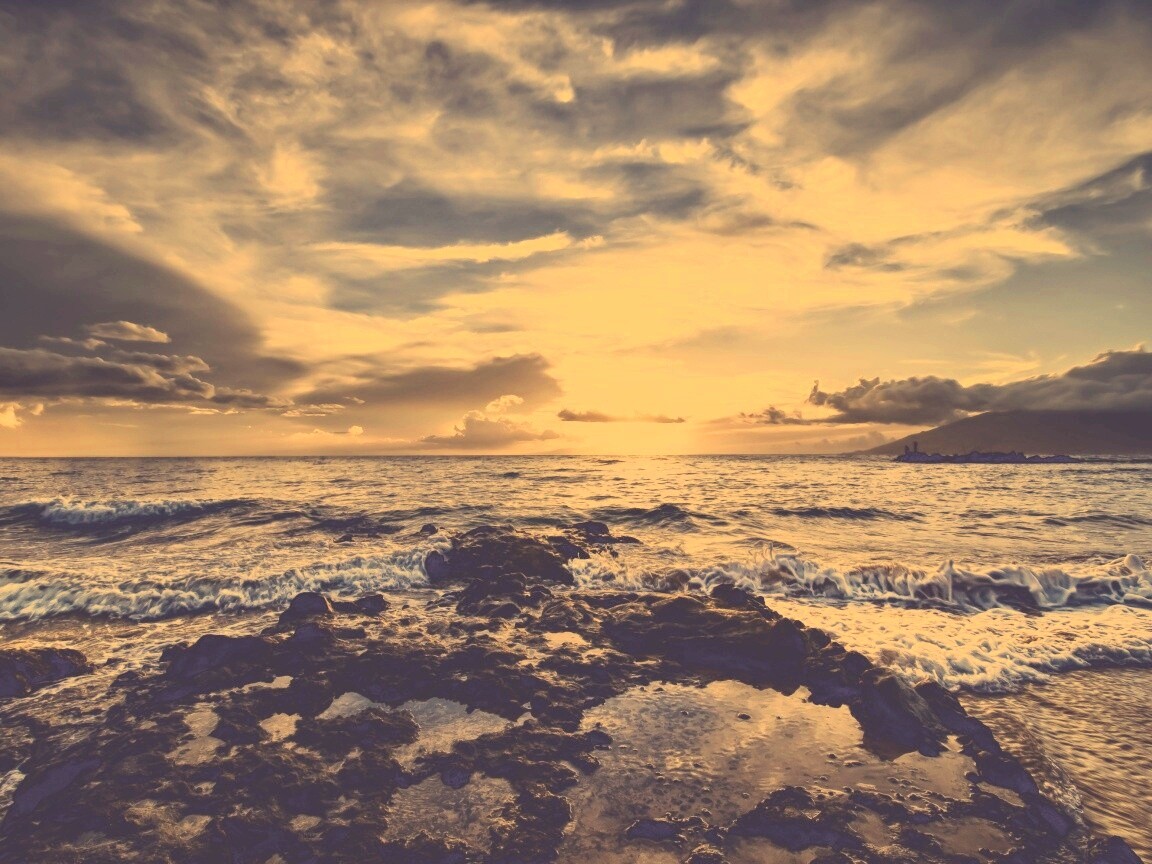 Закат на море обои