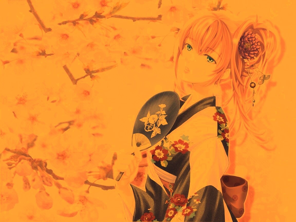 Девушка в кимоно обои