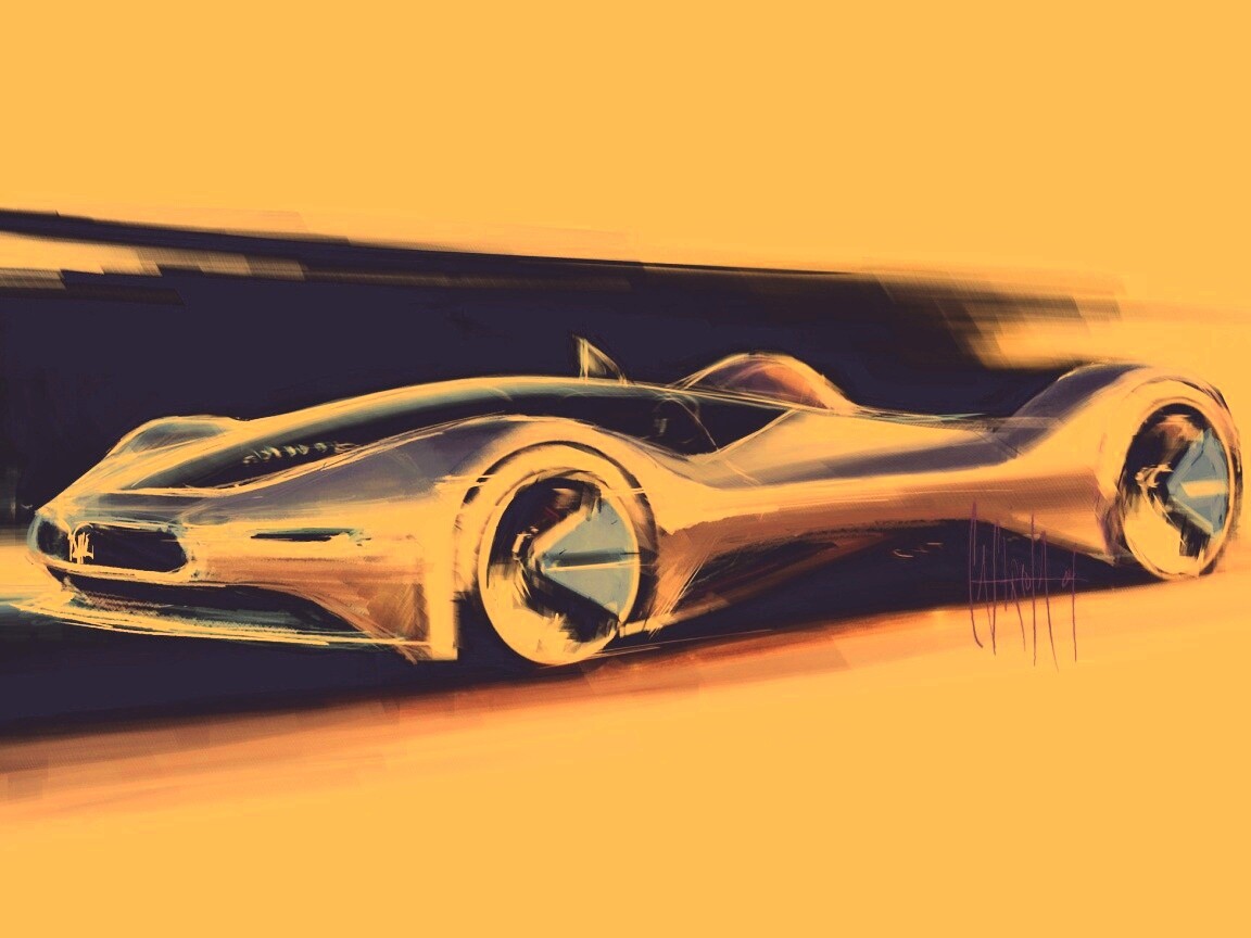 Эскиз Мазерати Birdcage обои